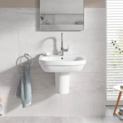 Grohe Euro Ceramic 600mm 1TH Basin + Half Pedestal -Villeroy Shop eurhp600 d1 1