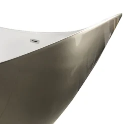 Nova Titanium Silver 1570 Modern Small Free Standing Slipper Bath -Villeroy Shop fb62tsil d3