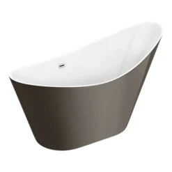 Nova Titanium Silver 1570 Modern Small Free Standing Slipper Bath -Villeroy Shop fb62tsil d4