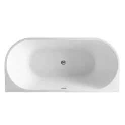 Apollo 1500 X 750mm Small Back To Wall Modern Curved Bath