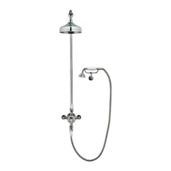 Crosswater - Belgravia Thermostatic Shower Valve With Fixed Head, Handset & Wall Cradle - Nickel -Villeroy Shop hg cradlen d1