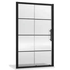 Hudson Reed Matt Black 1200 X 900mm Sliding Door Shower Enclosure + Black Tray -Villeroy Shop hrblksgeaaa 1