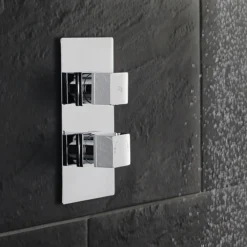 Hudson Reed Kubix Twin Concealed Thermostatic Shower Valve -Villeroy Shop hudsonreedkubixtwinconcealedthermostaticshowervalvea3013d3