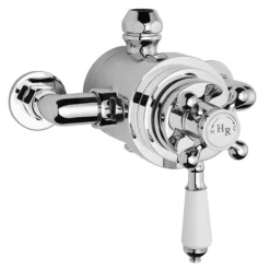 Hudson Reed Traditional Dual Exposed Thermostatic Shower Valve + Rigid Riser Kit -Villeroy Shop hudsonreedtraditionaldualexposedthermostaticshowervalveincrigidriserkitd1