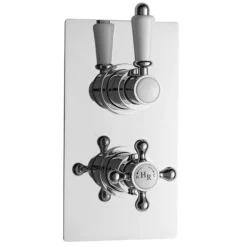Hudson Reed Traditional Twin Concealed Thermostatic Shower Valve - Chrome