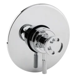 Arezzo Chrome Industrial Style Shower System With Dual Concealed Valve + Ceiling Mounted Head -Villeroy Shop is3chpkdcd1