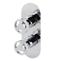 Arezzo Chrome Industrial Style Shower System With Concealed Valve, Handset + Ceiling Mounted Head -Villeroy Shop is5chpkd1