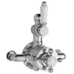 Nuie Traditional Twin Shower Valve With Rigid Riser Kit - Chrome -Villeroy Shop ity313a3600 d1