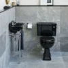 Burlington Jet Black Close Coupled WC With 520mm Lever Cistern