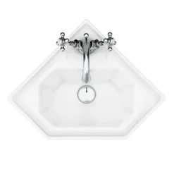 Keswick Traditional Corner Cloakroom Basin 1TH - 420 X 450mm