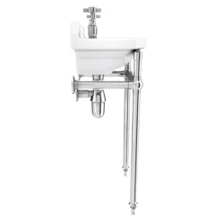 Keswick Traditional 515mm Cloakroom Basin 2TH & Chrome Wash Stand -Villeroy Shop ktcb2thw d4
