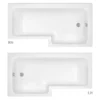 Milan Shower Bath - 1500mm L Shaped With Double Hinged Screen + Panel