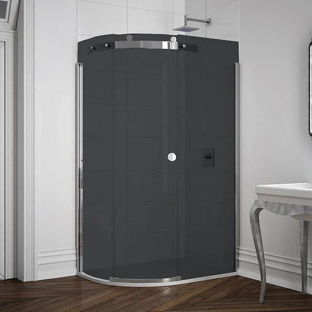 Merlyn 10 Series 1200 X 900mm LH Smoked Black Glass 1 Door Offset Quadrant Enclosure 1 Merlyn 10 Series 1200 X 900mm LH Smoked Black Glass 1 Door Offset Quadrant Enclosure