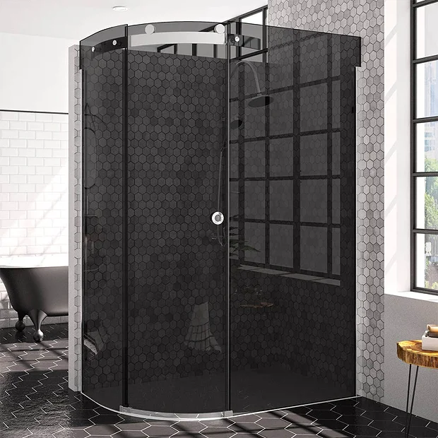 Merlyn 10 Series 1200 X 900mm LH Smoked Black Glass 1 Door Offset Quadrant Enclosure 2 Merlyn 10 Series 1200 X 900mm LH Smoked Black Glass 1 Door Offset Quadrant Enclosure - Image 2