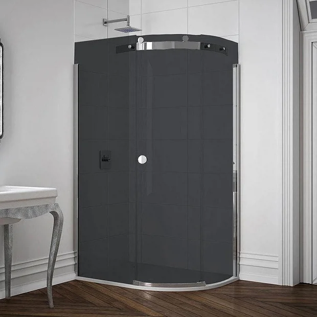 Merlyn 10 Series 1200 X 900mm RH Smoked Black Glass 1 Door Offset Quadrant Enclosure 1 Merlyn 10 Series 1200 X 900mm RH Smoked Black Glass 1 Door Offset Quadrant Enclosure