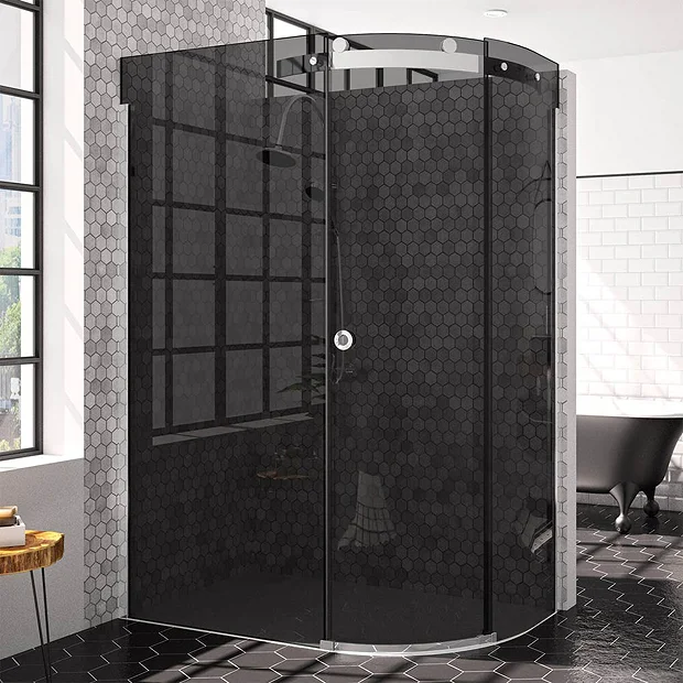 Merlyn 10 Series 1200 X 900mm RH Smoked Black Glass 1 Door Offset Quadrant Enclosure 2 Merlyn 10 Series 1200 X 900mm RH Smoked Black Glass 1 Door Offset Quadrant Enclosure - Image 2