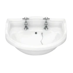 Monaco Traditional Wall Hung Cloakroom Basin (500mm Wide - 2 Tap Hole)