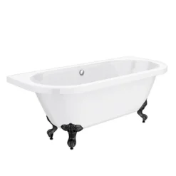 Admiral 1685 Back To Wall Roll Top Bath + Matt Black Leg Set -Villeroy Shop mbadmiral1685b d2