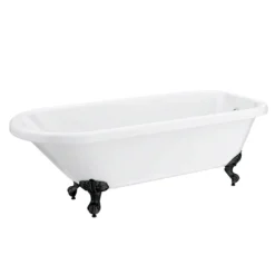 Bromley 1780 Single Ended Roll Top Bath + Matt Black Leg Set -Villeroy Shop mbbrom1780b detail1
