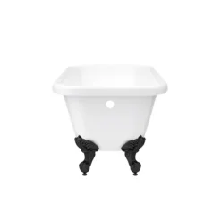 Bromley 1780 Single Ended Roll Top Bath + Matt Black Leg Set -Villeroy Shop mbbrom1780b detail3