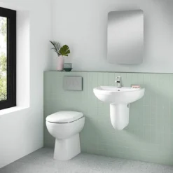 Milton 550 X 445 Wall Hung Basin With Semi Pedestal (1 Tap Hole)