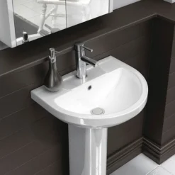 Metro Modern Basin With Full Pedestal (1 Tap Hole) -Villeroy Shop metromodernbasinwithfullpedestalnd1