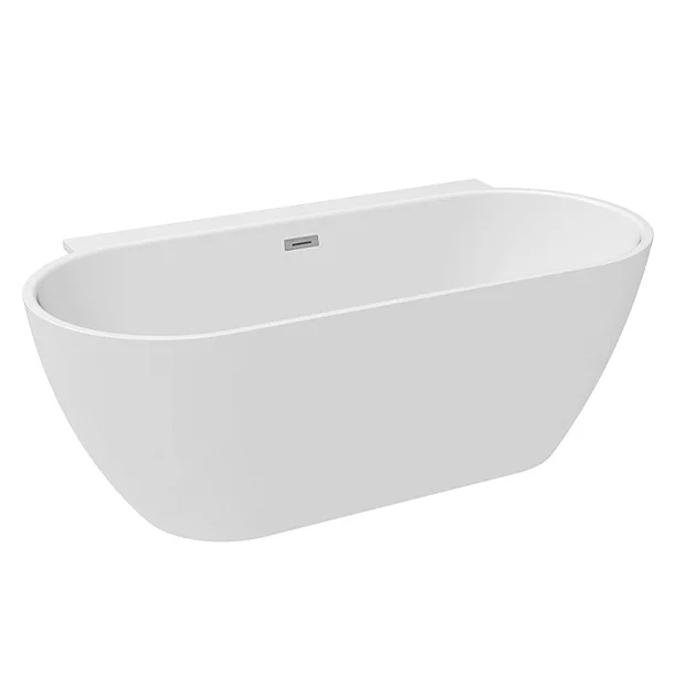 Mileto 1700 X 800 Curved Back To Wall Modern Bath With Chrome Waste 1 Mileto 1700 X 800 Curved Back To Wall Modern Bath With Chrome Waste