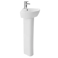 Britton MyHome 1TH Corner Basin With Full Pedestal