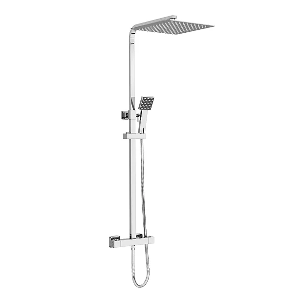 Milan Modern Square Thermostatic Shower (300 X 300mm Head - Chrome) 2 Milan Modern Square Thermostatic Shower (300 X 300mm Head - Chrome) - Image 2