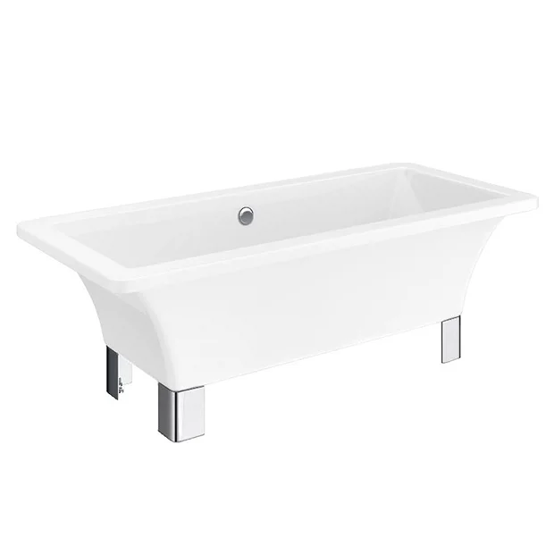 Milan 1520 Square Modern Roll Top Bath With Legs 1 Milan 1520 Square Modern Roll Top Bath With Legs