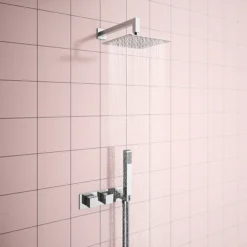 Milan Square Wall Mounted Thermostatic Shower Valve With Handset