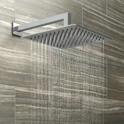 Milan Square Wall Mounted Thermostatic Shower Valve With Handset + 300mm Fixed Shower Head -Villeroy Shop milsvhpk3nd2