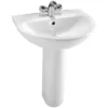 Vitra - Milton Basin And Pedestal - 2 Tap Hole - 2 Size Options