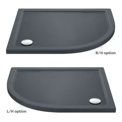 Toreno 900 X 800 Offset Quadrant Shower Enclosure Inc. Slate Effect Tray