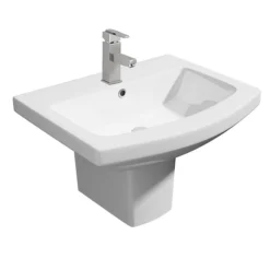 Monza Square Basin + Semi Pedestal (550mm Wide - 1 Tap Hole)