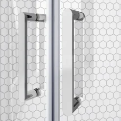 Monza 1400 X 800mm Double Sliding Door Shower Enclosure + Pearlstone Tray -Villeroy Shop mz148sdetd1 2