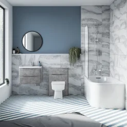 Monza Concrete Effect 500mm Wide WC Unit (Depth 200mm) -Villeroy Shop mz5wccn d2