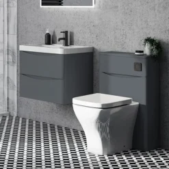 Monza Matt Grey 500mm Wide WC Unit (Depth 200mm) -Villeroy Shop mz5wcmgd1