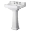 Old London Richmond 560mm Traditional 3TH Basin & Full Pedestal