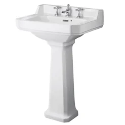 Old London Richmond 560mm Traditional 3TH Basin & Full Pedestal