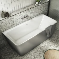 Orion Matt Grey Back To Wall Modern Square Bath (1700 X 740mm) -Villeroy Shop ori17gry nw d1