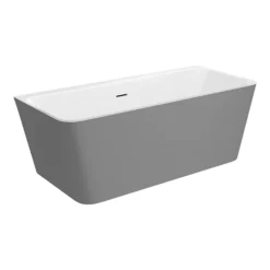 Orion Matt Grey Back To Wall Modern Square Bath (1700 X 740mm)