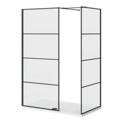Osaka Matt Black 1400 X 900mm Wet Room (inc. Screen, Side Panel + Tray)