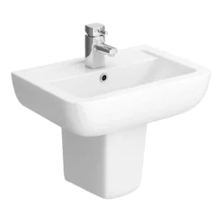 Pro 600 Basin + Semi Pedestal (560mm Wide - 1 Tap Hole)