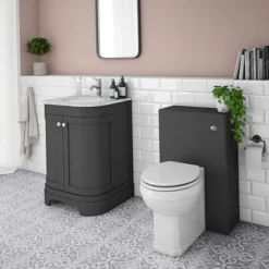 Period Bathroom Co. 500mm Dark Grey Toilet Unit With Cistern + Traditional Pan -Villeroy Shop pbc5dgwc d5