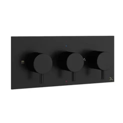 Crosswater MPRO Triple Concealed Thermostatic Shower Valve - Matt Black