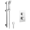 Monza Square Twin Concealed Thermostatic Shower Valve + Slider Rail Kit