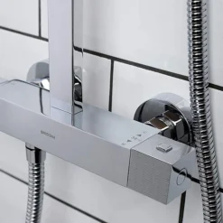 Bristan Quadrato Thermostatic Bar Shower Valve With Rigid Riser + Fast Fit Kit -Villeroy Shop qdshxdivffc nd1