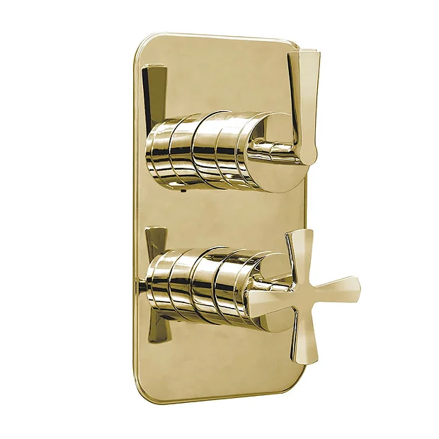 Burlington Riviera Gold Art Deco 1 Outlet Thermostatic Concealed Shower Valve 1 Burlington Riviera Gold Art Deco 1 Outlet Thermostatic Concealed Shower Valve