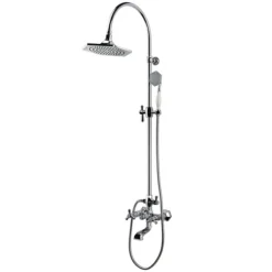 RAK Washington Art Deco Exposed Thermostatic Shower Column Valve With Bath Spout And Shower Kit